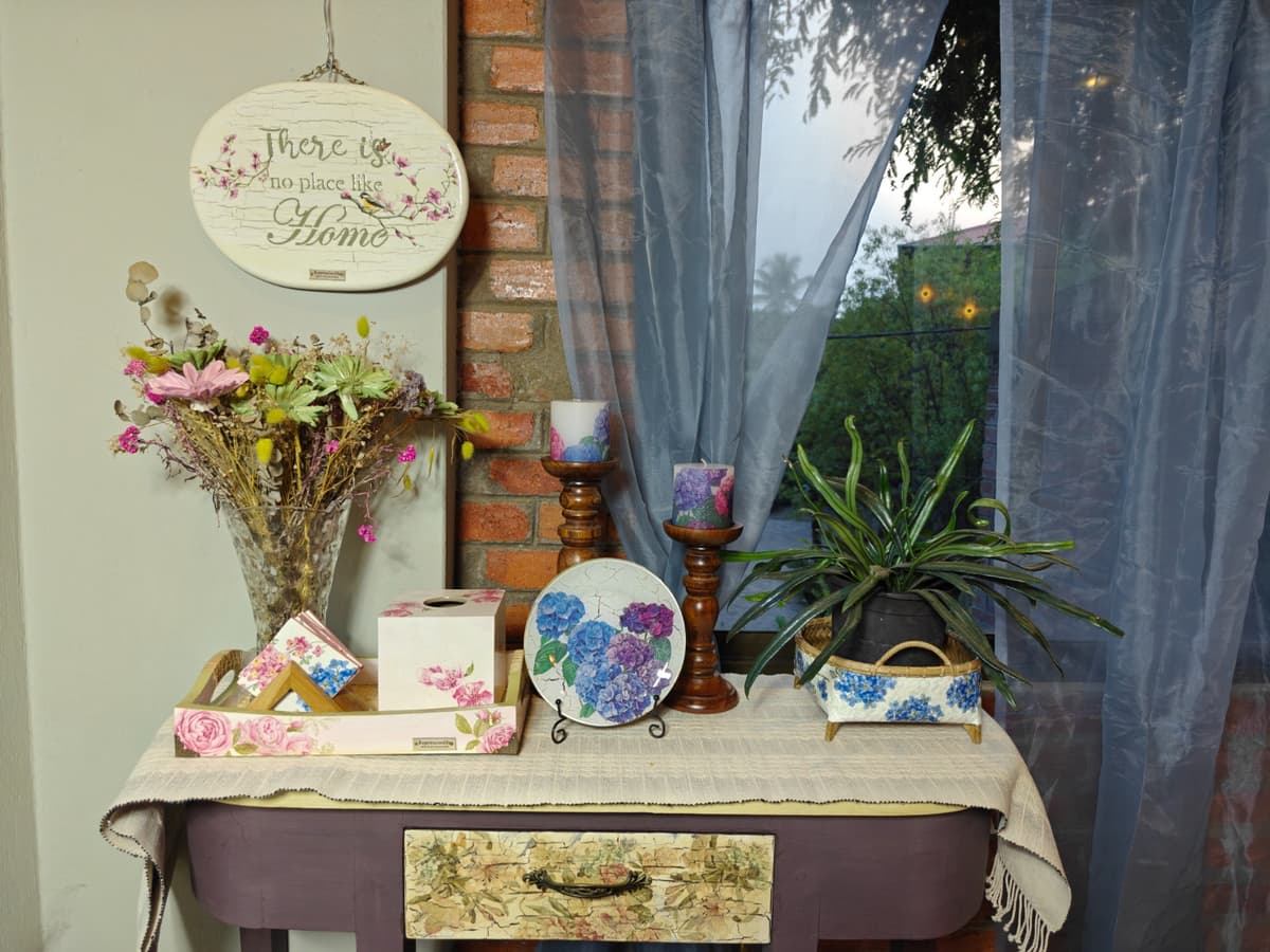Handcrafted decoupage home décor