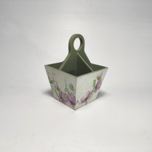 Magnolia floral decoupage cutlery holder for kitchen organization