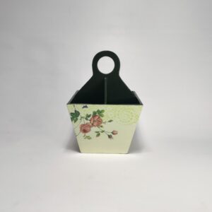 Rose crisper decoupage floral wooden cutlery holder for kitchen organization
