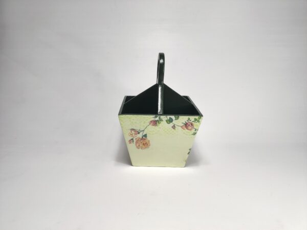 Rose crisper decoupage floral wooden cutlery holder for kitchen organization